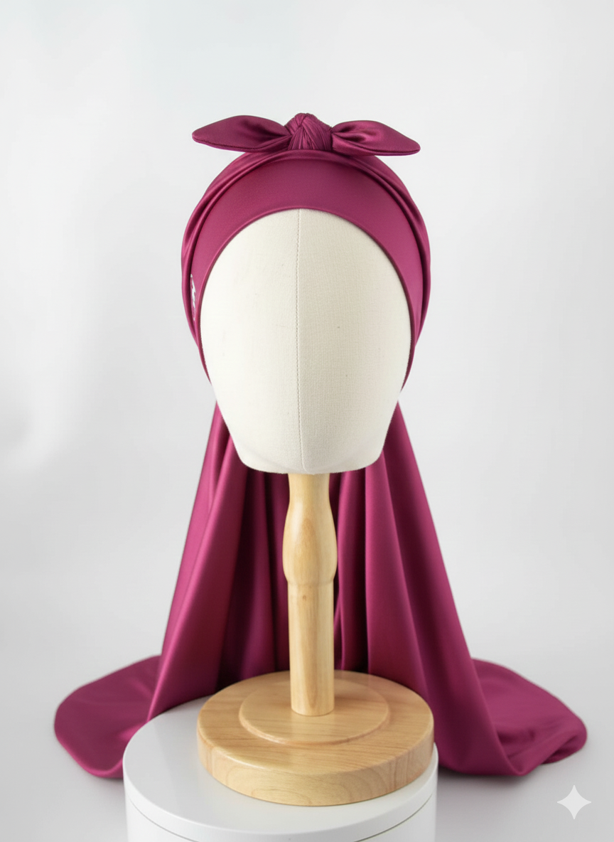 Bonnet de nuit en Satin Royale taille L